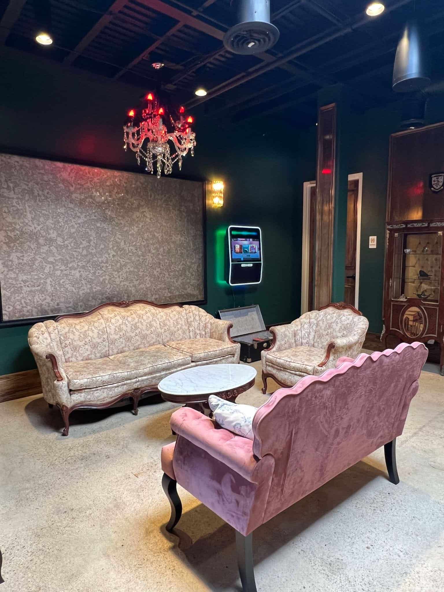 Beautiful sofas at the non-alcoholic 21 and older lounge.