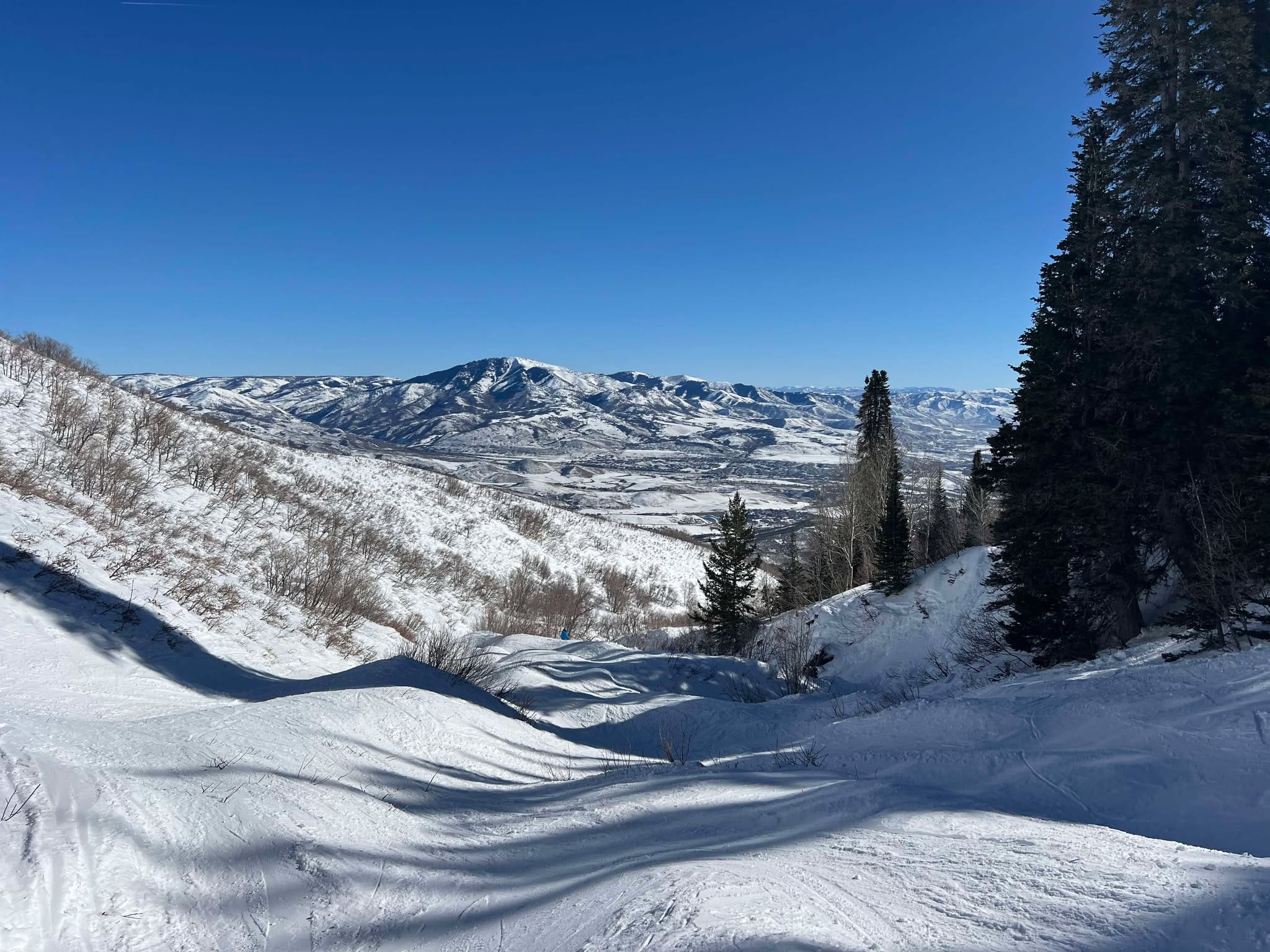 Another view of the gully on the Strawberry side of Snowbasin's mountain.