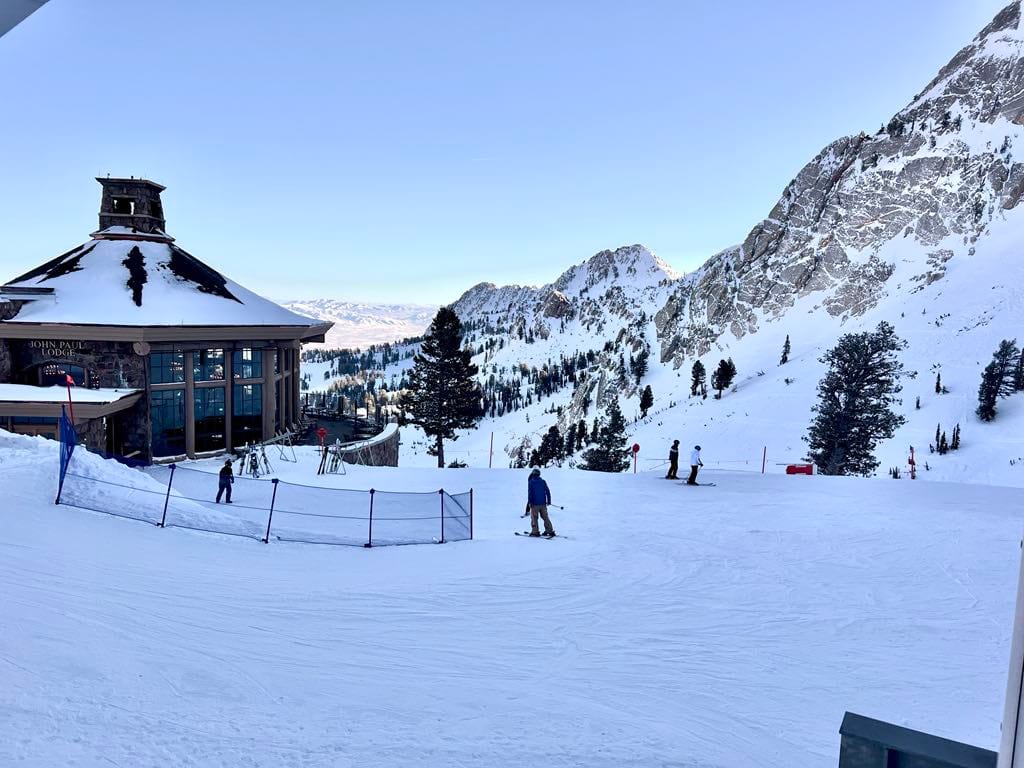 Another outside view of the John Paul Lodge at Snowbasin.