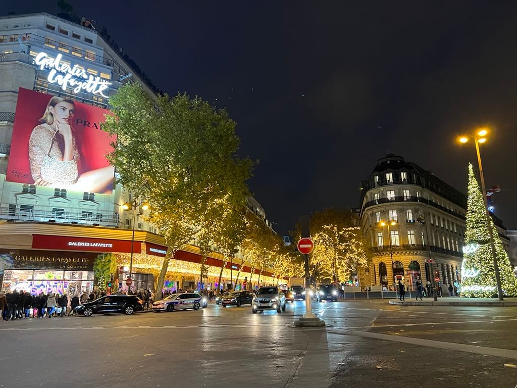 An outside picture of the Galeries Lafayette Champs Elysees for this free things to do in Paris photo.