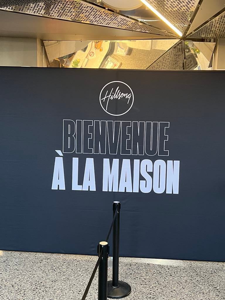 A picture of Hillsong Paris' sign for this free things to do in Paris photo.