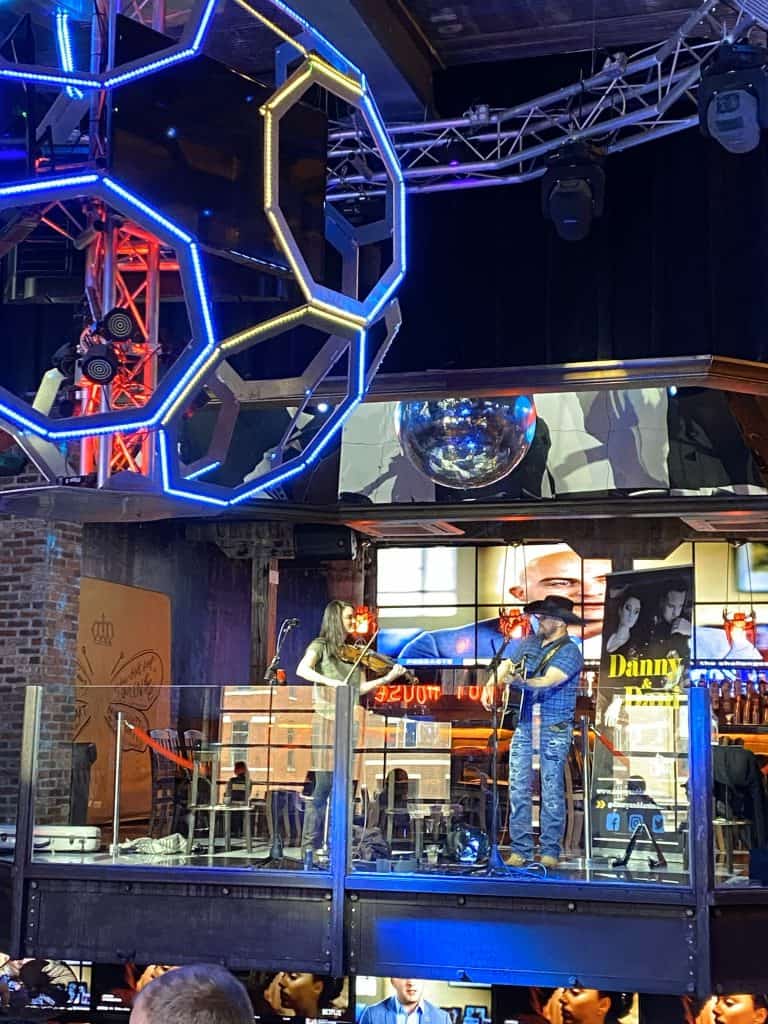 Live music being played during the day at a Honky Tonk in Nashville.