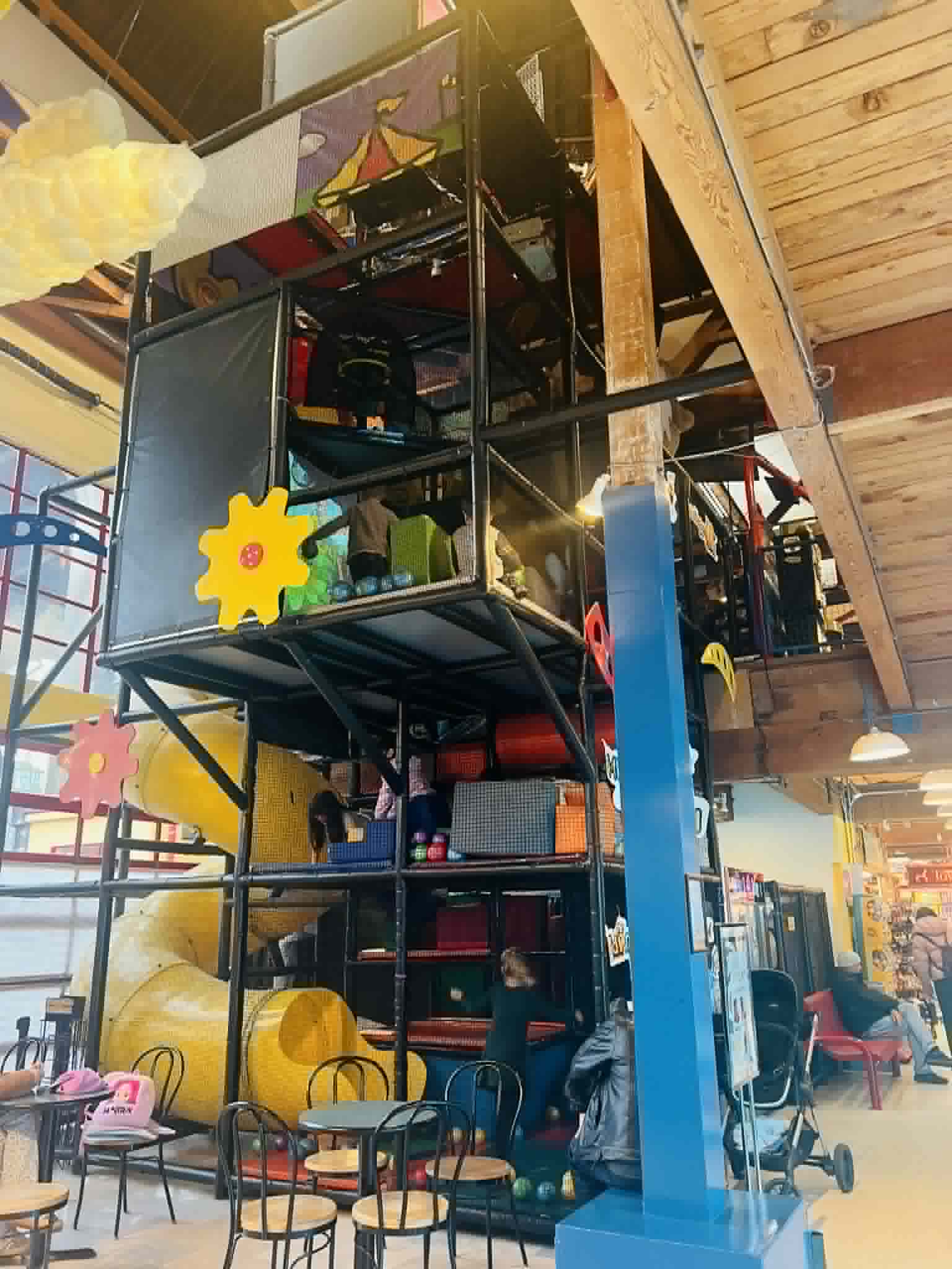 A jungle gym indoors for kids in Vancouver to play on.