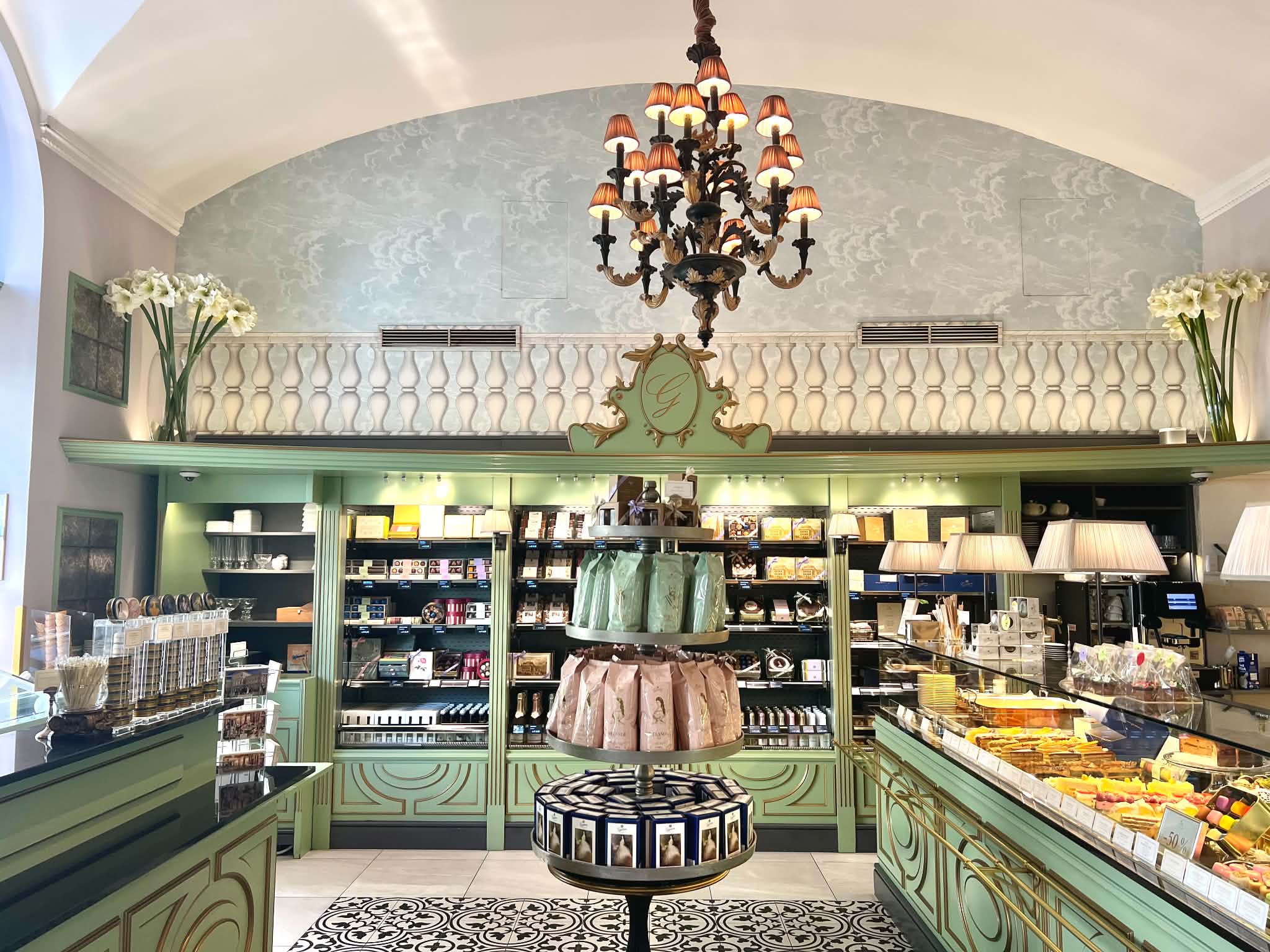 Cute green and pink bakery.