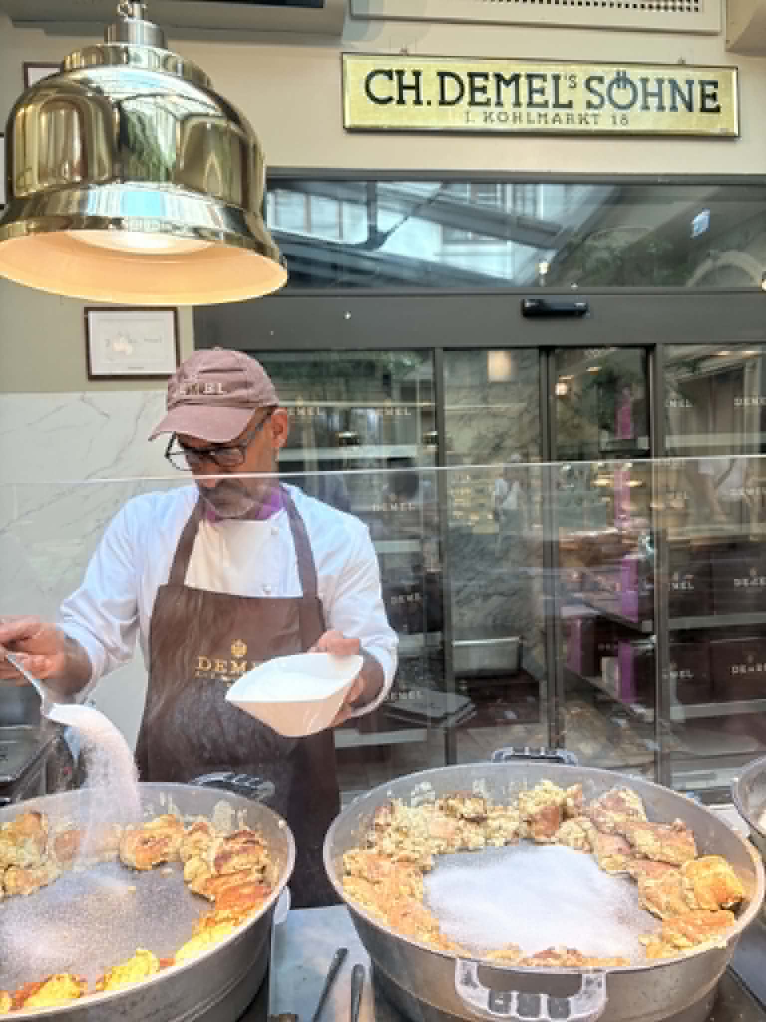 Man making desserts.