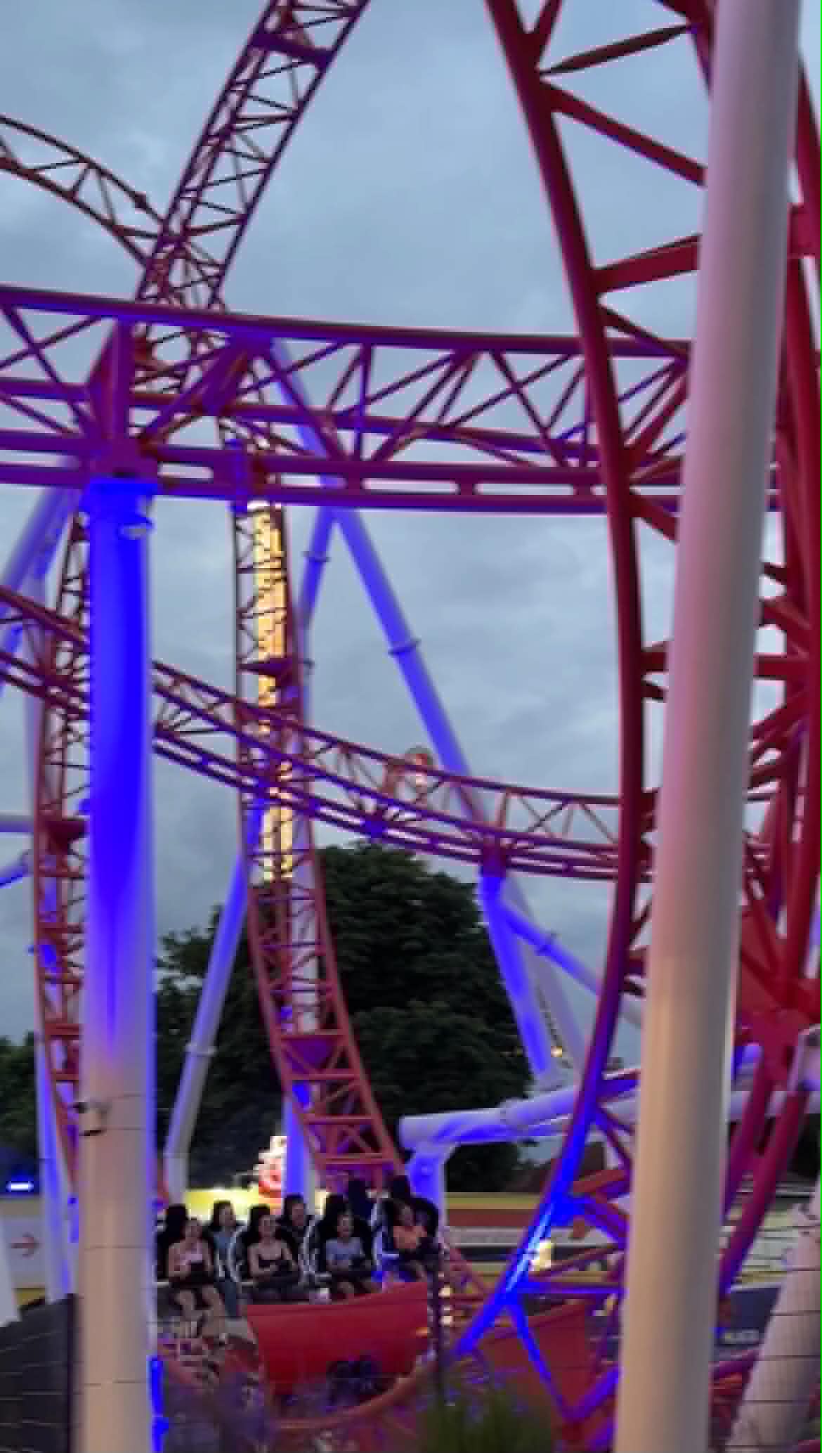 People on roller coaster.