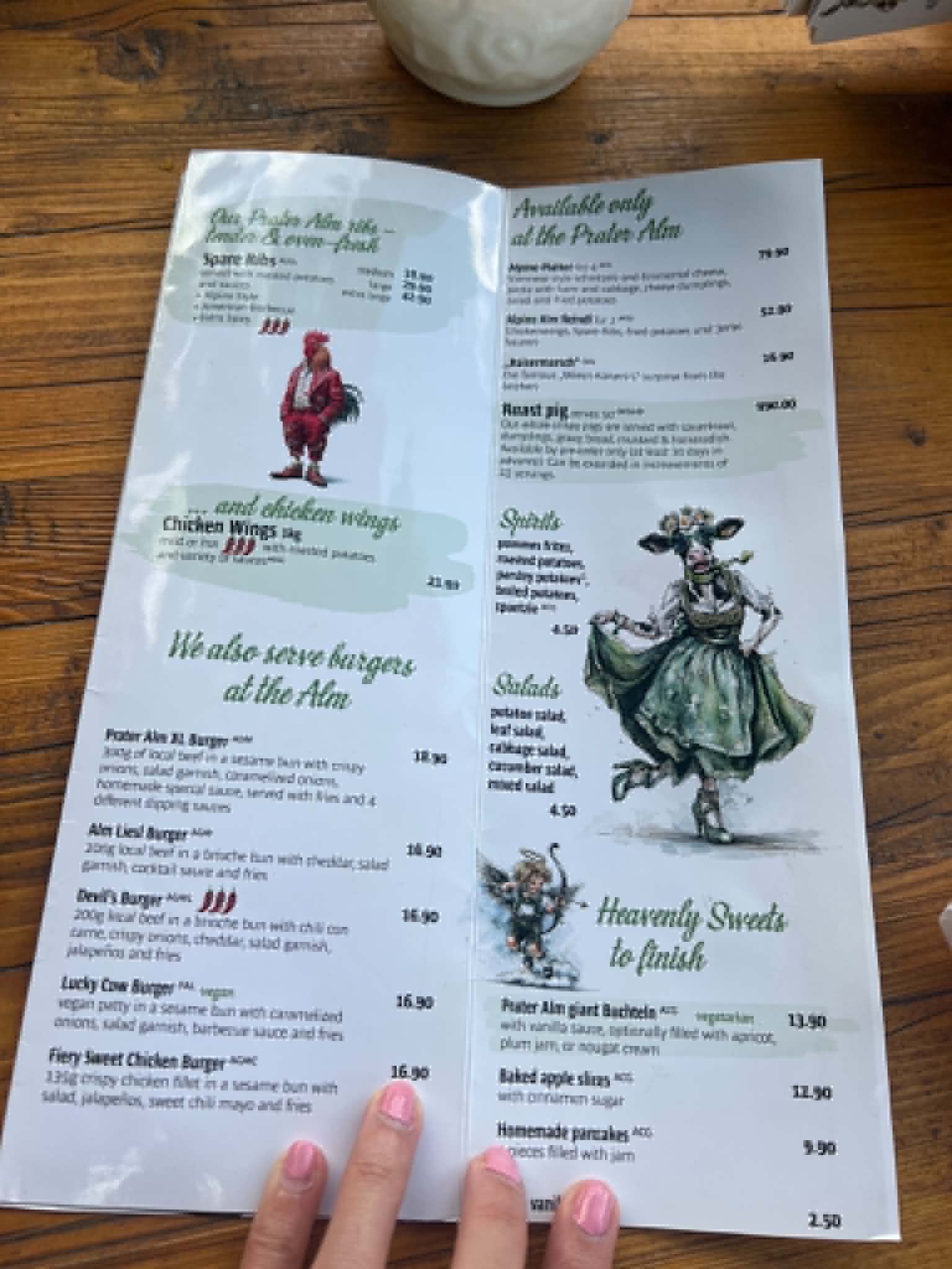 Cute funny menus at beer garden.