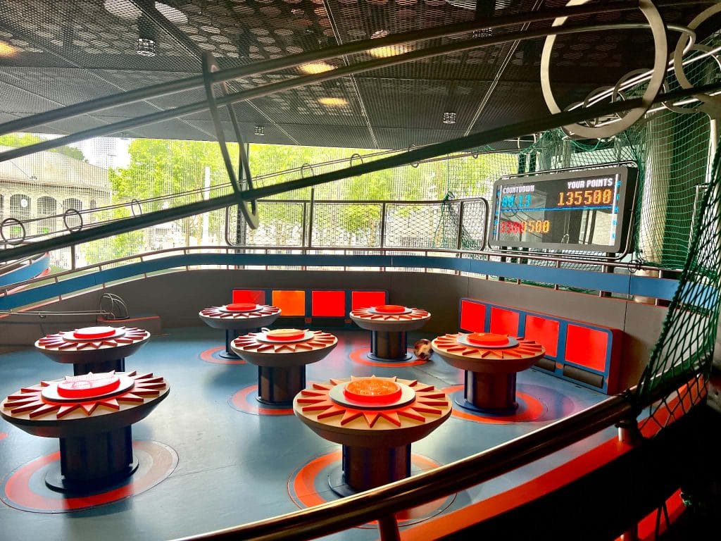 A pinball style challenge at the FIFA Museum.